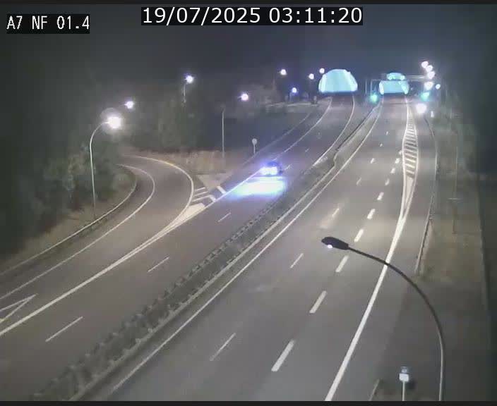 Caméra autoroute Luxembourg A7 - Echangeur Waldhaff - direction Tunnel Stafelter