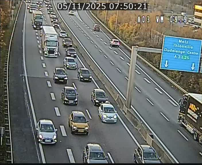 Webcam Autoroute à la Croix de Bettembourg - A3 - BK 9.9 - direction France