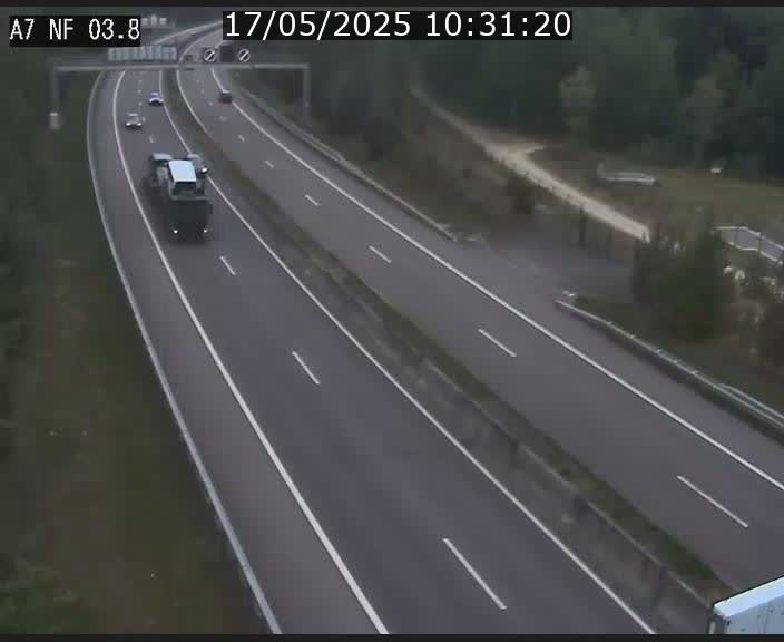 Webcam autoroute A7 au Luxembourg à la sortie du Tunnel Stafelter vers le Nord