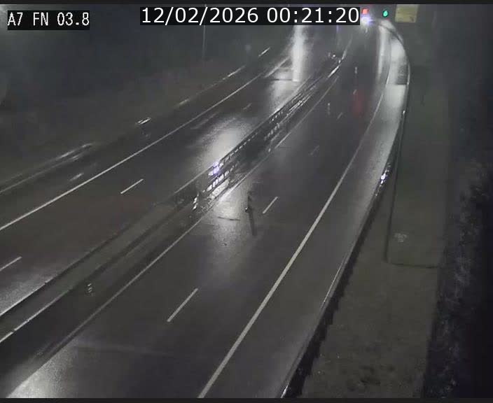 Caméra autoroute Luxembourg A7 - Passage à gibier Rëngelbour - direction Tunnel Stafelter