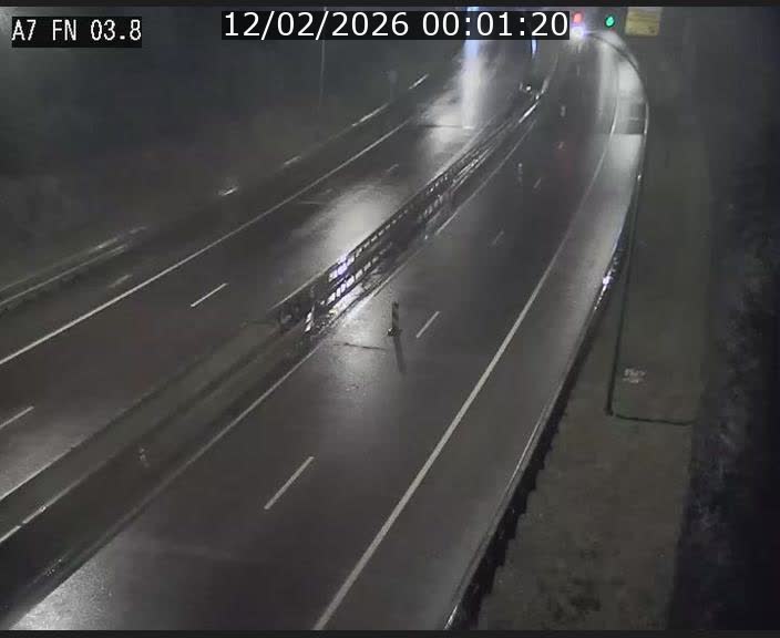 Caméra autoroute Luxembourg A7 - Passage à gibier Rëngelbour - direction Tunnel Stafelter