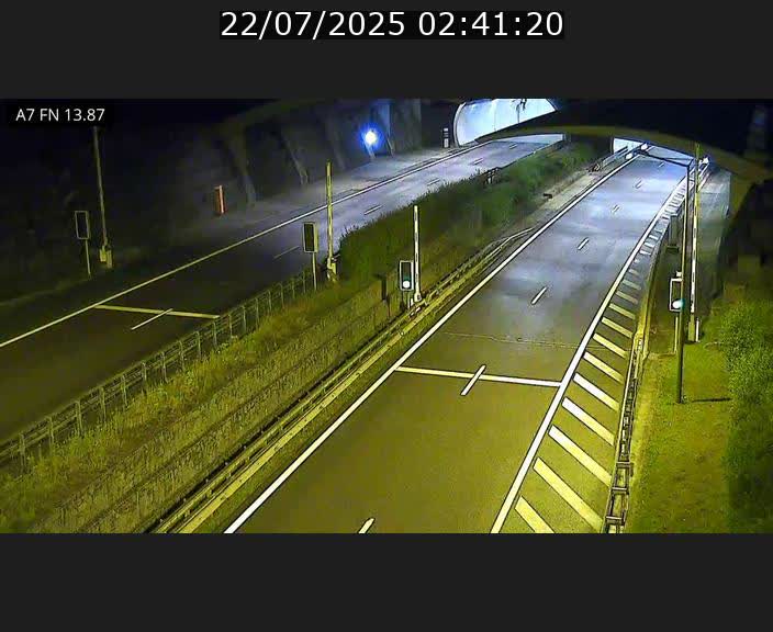Caméra trafic Luxembourg - A7, Tunnel Gousselerbierg, entrée nord, direction Lorentzweiler