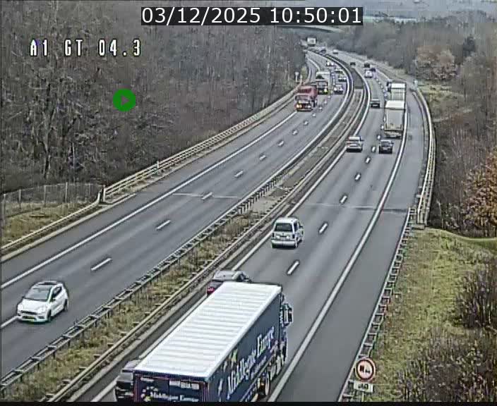 Traffic live webcam Luxembourg Itzig - A1 direction Sandweiler - BK 4.3