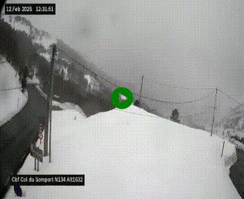 Webcam au col du Somport, côté français, sur la N134, dans les Pyrénées, en direction de l'Espagne, à 1632 mètres d'altitude