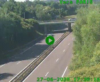 Caméra routière sur l'autoroute A20 au nord de Limoges, à la jonction avec la N520. Vue orientée vers Paris