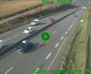 Caméra routière sur l'autoroute A20 à Saint-Hilaire-Bonneval, au sud de Limoges. Vue orientée vers Paris