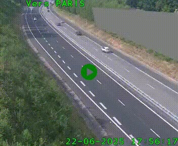 Caméra routière sur l'autoroute A20 à Saint-Pardoux-l'Ortigier, à la jonction avec l'A89. Vue orientée vers Paris