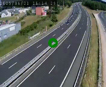 Caméra autoroute A75 à hauteur du col du rocher blanc en direction de Montpellier