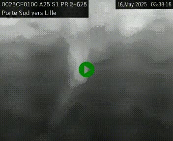 Webcam autoroute A25 sur le périphérique de Lille à hauteur de Lille-Sud et la sortie 3 Faches-Thumesnil. Vue orientée vers Lille-Centre.