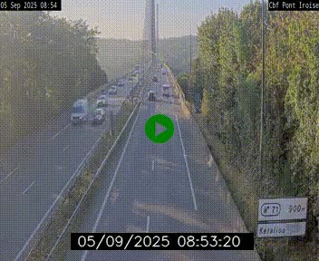 Webcam sur la N165 après le Pont de l'Iroise, à l'entrée de Brest