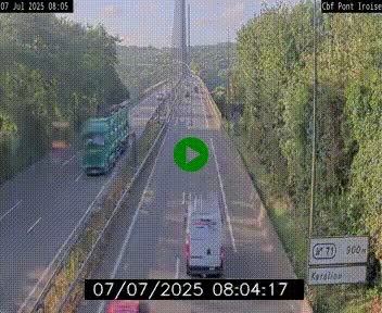 Webcam sur la N165 après le Pont de l'Iroise, à l'entrée de Brest