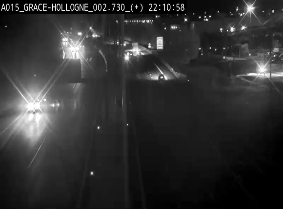 Webcam E42/A15 à Grâce-Hollogne, à proximité de la jonction avec l'A604. Vue orientée vers Namur