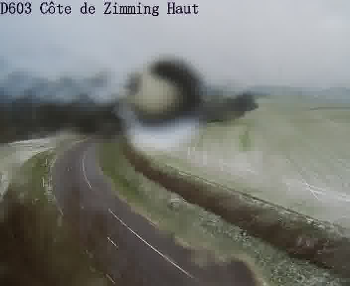 Webcam sur la D603 située en haut de la Côte de Zimming. Vue orientée vers Saint-Avold.