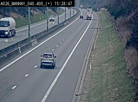 Webcam autoroute A26/E25 à hauteur de Manhay, avant la jonction avec la N651 en direction de Luxembourg - BK 40.4