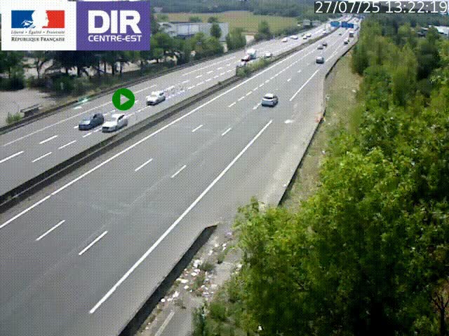Caméra de circulation à Saint-Priest à la jonction entre l'A43 et l'A46 en direction de Marseille
