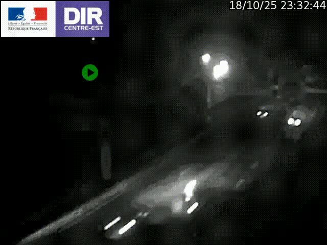 Caméra de circulation routière sur le boulevard périphérique Laurent Bonnevay de Lyon (D383) à hauteur de Bron, avant la jonction avec l'A43. Vue orientée vers l'échangeur