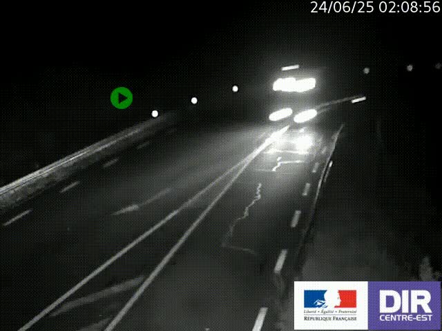Webcam sur le col Pin Bouchain, vue orientée vers Roanne, en provenance de Lyon sur la nationale 7 (N7)