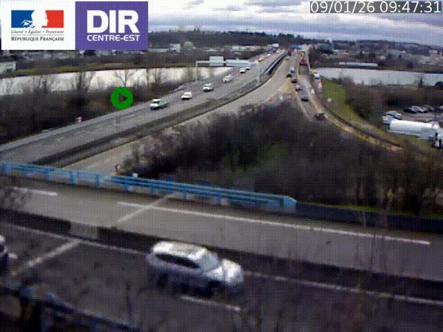 Clone of Caméra de circulation sur A7 à Lyon Perrache vers Marseille, le long du Rhône