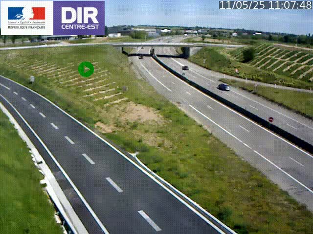 Webcam sur le contournement de Valence, sur la Nationale 7, caméra orientée vers Lyon
