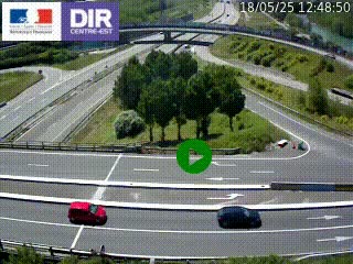 Webcam traffic à Grenoble-sud sur l'autoroute A480. Vue orientée vers l'entrée et la sortie de Grenoble
