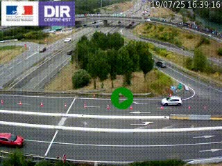 Webcam traffic à Grenoble-sud sur l'autoroute A480. Vue orientée vers l'entrée et la sortie de Grenoble