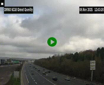 Webcam routière sur N338 à hauteur de Grand-Quevilly en périphérie de Rouen. Vue orientée vers Rouen