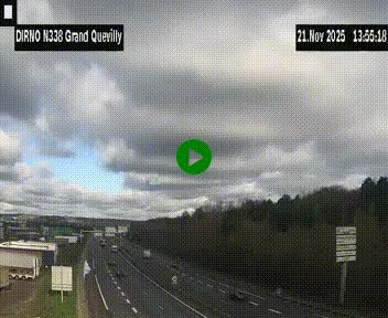 Webcam routière sur N338 à hauteur de Grand-Quevilly en périphérie de Rouen. Vue orientée vers Rouen