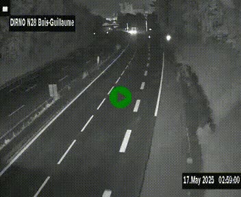 Webcam routière à hauteur de Bois-Guillaume en périphérie de Rouen. Vue orientée vers Rouen