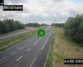 Webcam autoroute A150 à hauteur de La Vaupalière en périphérie de Rouen. Vue orientée vers Rouen