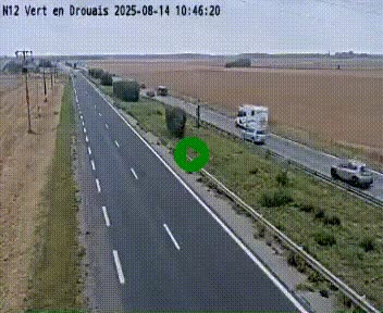 Webcam à hauteur de Vert-en-Drouais sur la N12, en périphérie de Dreux. Vue orientée vers Alençon