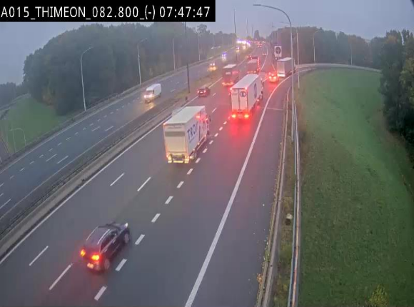 Caméra trafic Belgique - Thiméon - E42, jonction avec A54 (E420) direction La Louvière/Charleroi - BK 82.82
