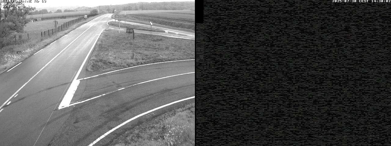 Webcam à Bellefontaine dans les Vosges à 552 mètres d'altitude sur la D63, à la jonction avec la D20A