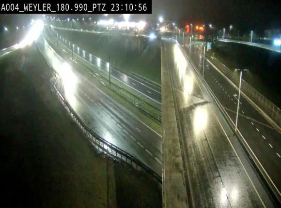 Webcam à la jonction entre la N81 et l'E411 à hauteur de la sortie 32 Longwy/Messancy à Arlon. Vue orientée vers Bruxelles