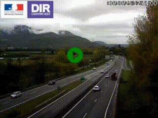 Caméra trafic à Meylan sur la Rocade-Sud de Grenoble en direction d'Aix-en-Provence