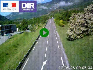 Web cam sur la N90 à Aime, en provenance de Bourg-Saint-Maurice et en direction d'Albertville