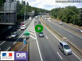 Caméra autoroute sur A6 - Valvert, près de Lyon, en direction de Paris, à hauteur de la sortie 36 Porte du Valvert
