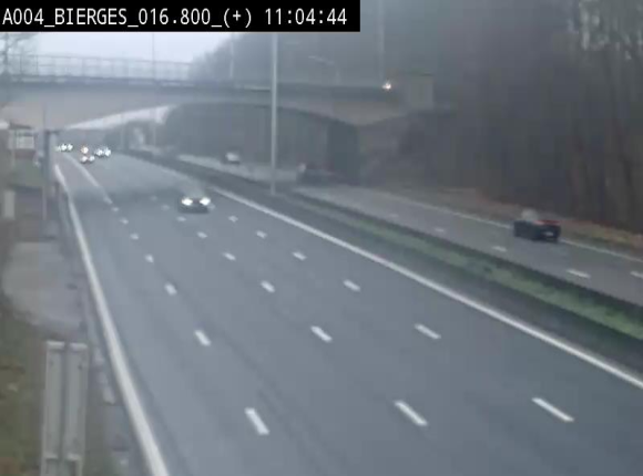 Webcam à Wavre, à hauteur de la sortie 5 Bierges. Vue orientée vers Namur