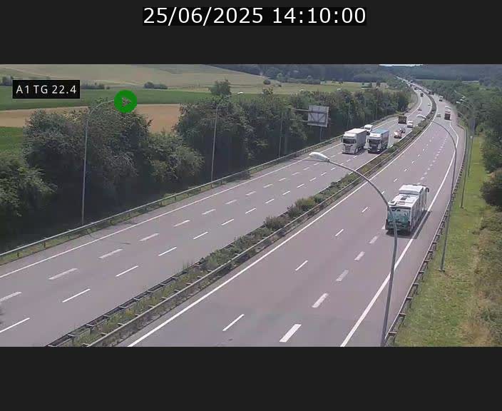 Traffic live webcam Luxembourg Flaxweiler - A1 direction Luxembourg - BK 22.4