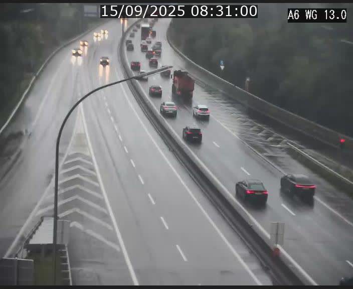 Traffic live webcam Luxembourg Mamer - A6 - BK 13 - direction Luxembourg/France/Allemagne