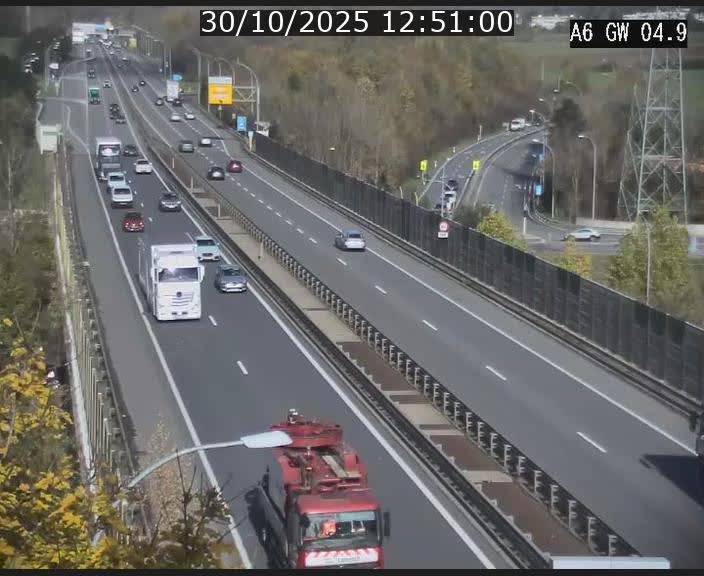 Traffic live webcam Luxembourg Croix de Cessange - A6 - BK 4.9 - direction Belgique