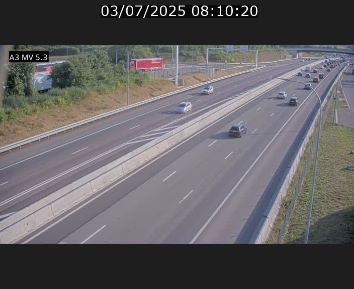 Webcam à l'Aire de Berchem au Luxembourg sur l'A3. Vue orientée vers la France