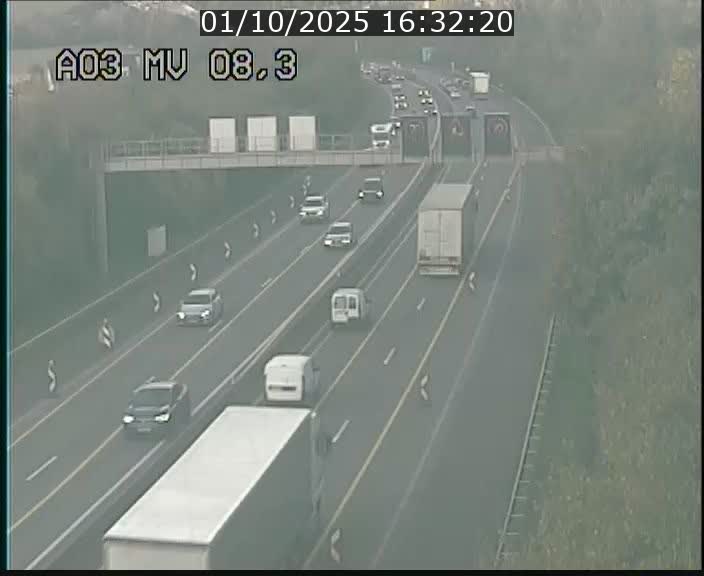 Webcam Autoroute après la Croix de Bettembourg en direction de Luxembourg sur l'A3