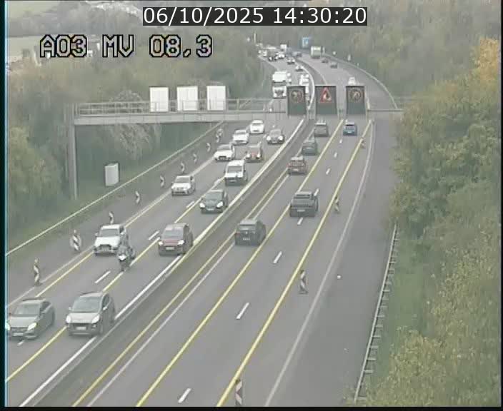 Webcam Autoroute après la Croix de Bettembourg en direction de Luxembourg sur l'A3