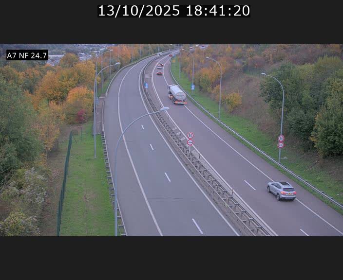 Caméra trafic Luxembourg - A7, Schieren direction Mersch