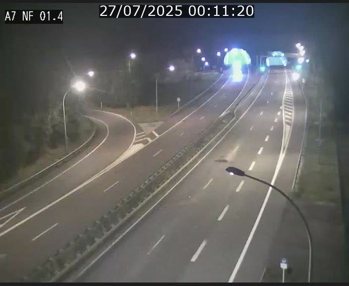 Caméra autoroute Luxembourg A7 - Echangeur Waldhaff - direction Tunnel Stafelter