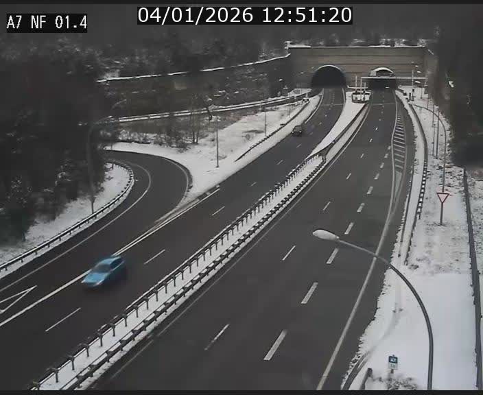 Caméra autoroute Luxembourg A7 - Echangeur Waldhaff - direction Tunnel Stafelter