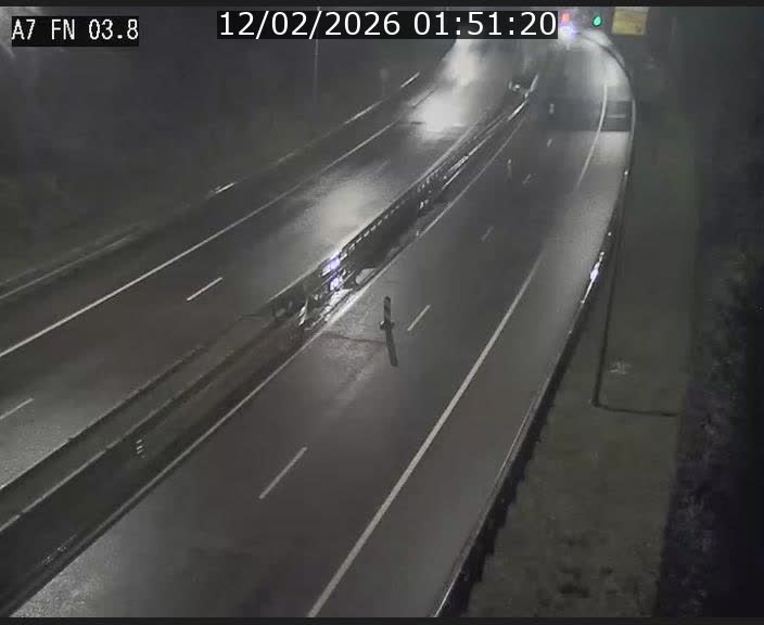 Caméra autoroute Luxembourg A7 - Passage à gibier Rëngelbour - direction Tunnel Stafelter