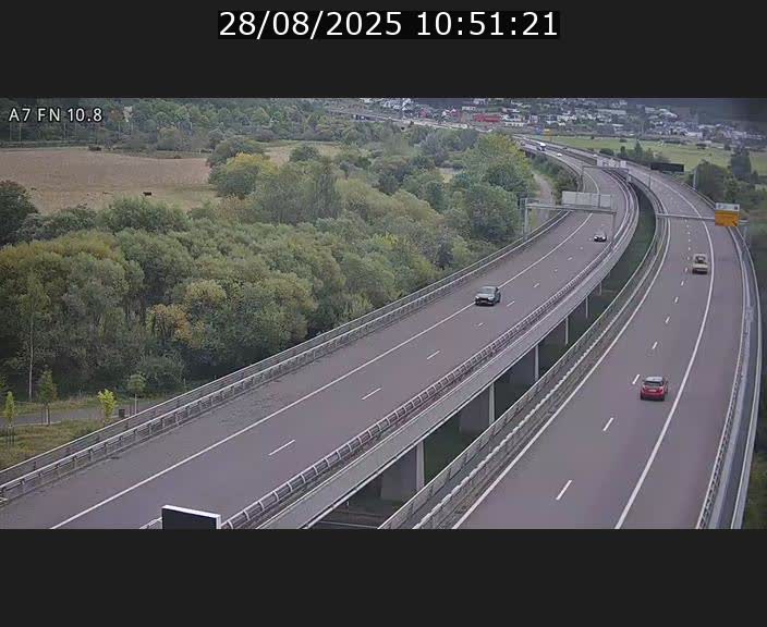 Caméra trafic Luxembourg - A7, Tunnel Gousselerbierg, sortie sud, direction rond-point Lorentzweiler (BK 10.8)