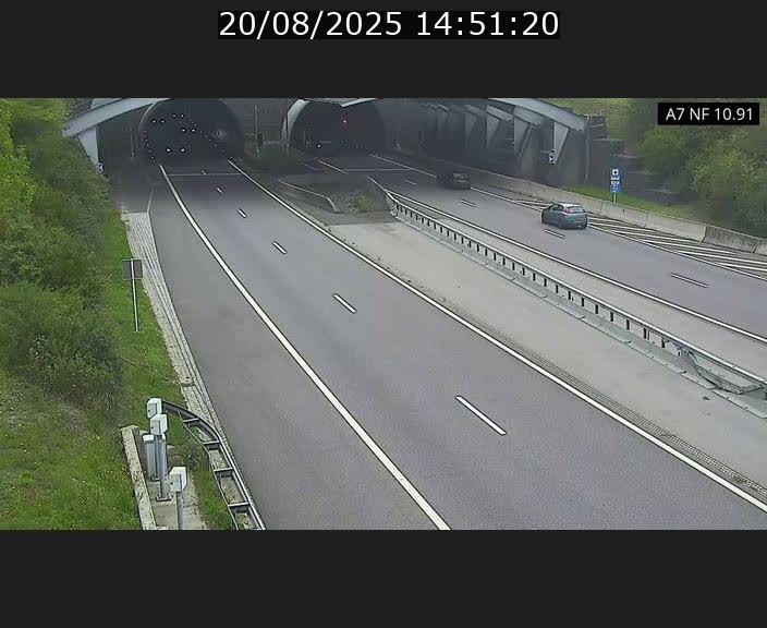 Caméra trafic Luxembourg - A7, Tunnel Gousselerbierg, entrée sud, direction Mersch