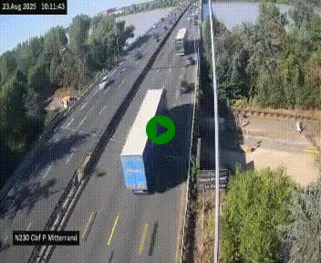 Webcam sur le périphérique de Bordeaux à l'est de la ville. Caméra située sur le Pont Mitterand sur la N230